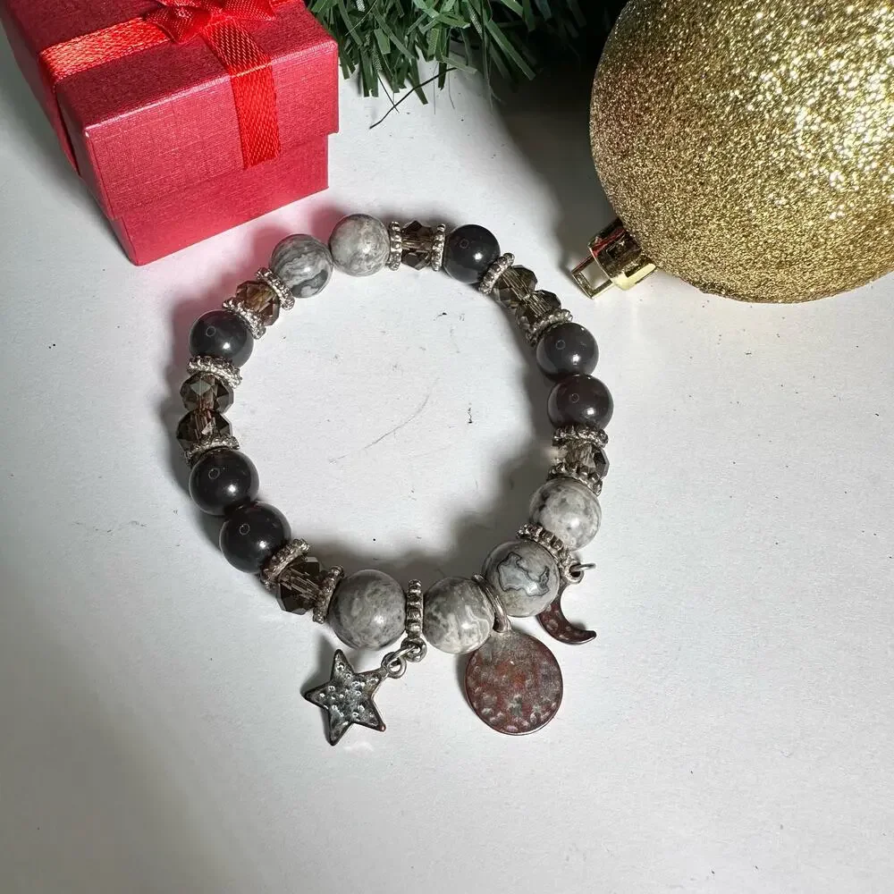 Beaded sun moon star bracelet